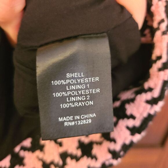 Majorelle Kirsten Mini Dress in Pink Multi Houndtooth One Shoulder XL - Picture 5 of 8